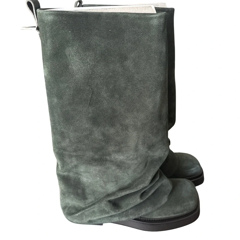 The Attico Robin Green Fade Suede Slouchy Combat Boots 39 new in box - Picture 3 of 13